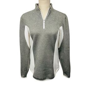 NIKE Golf Tour Performance 1/4 Zip Pullover 483648-082 Womens Size M Gray White